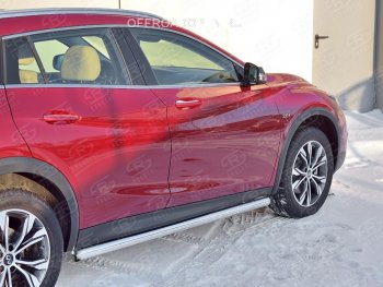 17 599 р. Защита порогов (Ø63 мм) SLITKOFF  INFINITI QX30  H15E (2016-2020) (Вариант 3 (круглые торцы под 90°))  с доставкой в г. Новочеркасск. Увеличить фотографию 2