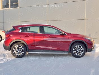 17 599 р. Защита порогов (Ø63 мм) SLITKOFF  INFINITI QX30  H15E (2016-2020) (Вариант 3 (круглые торцы под 90°))  с доставкой в г. Новочеркасск. Увеличить фотографию 4