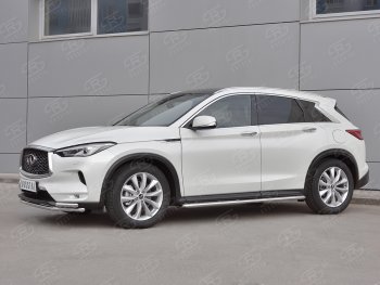 16 599 р. Защита переднего бампера (2 трубы Ø42 мм, нержавейка) SLITKOFF INFINITI Qx50 J55 (2017-2022)  с доставкой в г. Новочеркасск. Увеличить фотографию 3