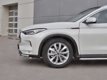 16 599 р. Защита переднего бампера (2 трубы Ø42 мм, нержавейка) SLITKOFF INFINITI Qx50 J55 (2017-2022)  с доставкой в г. Новочеркасск. Увеличить фотографию 4