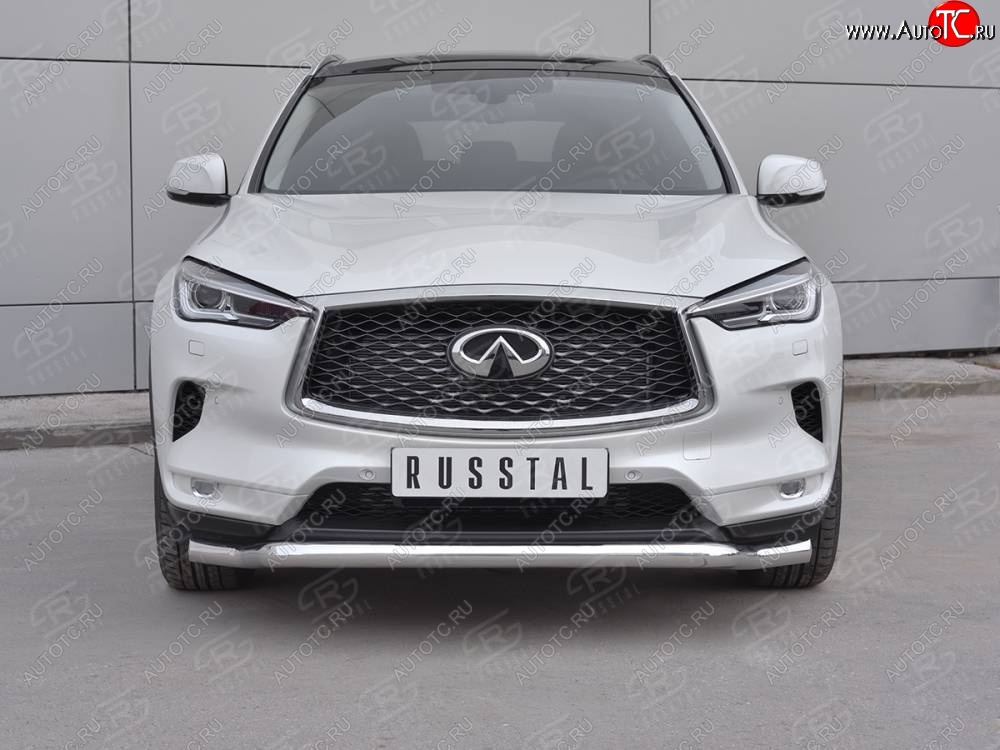 18 999 р. Защита переднего бампера SLITKOFF (Ø63 мм волна, нержавейка)  INFINITI Qx50  J55 (2017-2022)  с доставкой в г. Новочеркасск