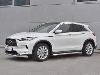 21 749 р. Защита переднего бампера (2 трубы Ø63 и 42 мм, нержавейка) SLITKOFF INFINITI Qx50 J55 (2017-2022)  с доставкой в г. Новочеркасск. Увеличить фотографию 3