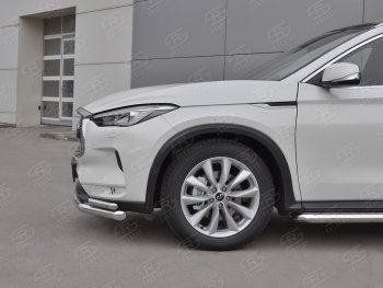 21 749 р. Защита переднего бампера (2 трубы Ø63 и 42 мм, нержавейка) SLITKOFF INFINITI Qx50 J55 (2017-2022)  с доставкой в г. Новочеркасск. Увеличить фотографию 4