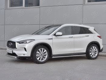 15 649 р. Защита переднего бампера (Ø75х42 дуга, нержавейка) Russtal INFINITI Qx50 J55 (2017-2022)  с доставкой в г. Новочеркасск. Увеличить фотографию 3