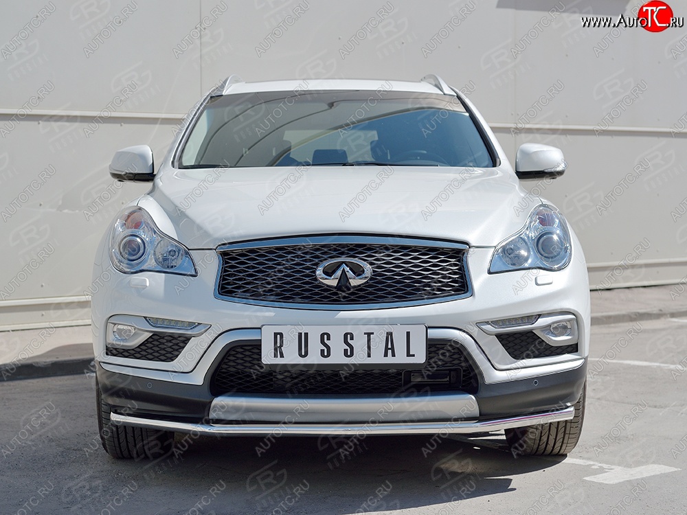 12 599 р. Защита переднего бампера (Ø42 мм, нержавейка) SLITKOFF  INFINITI Qx50  J50 (2013-2016) дорестайлинг  с доставкой в г. Новочеркасск