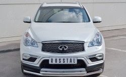 Защита переднего бампера (2 трубыØ63 и 42 мм, нержавейка) Russtal INFINITI (Инфинити) Qx50 (КуХ50)  J50 (2013-2016) J50 дорестайлинг