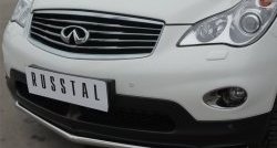 Одинарная защита переднего бампера из трубы диаметром 42 мм Russtal INFINITI Qx50 J50 дорестайлинг (2013-2016)