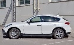 Защита порогов из круглой трубы диаметром 63 мм Russtal INFINITI Qx50 J50 дорестайлинг (2013-2016)