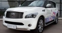 26 399 р. Защита переднего бампера (2 трубыØ76х42 мм, нержавейка) Russtal INFINITI QX56 Z62 (2010-2013)  с доставкой в г. Новочеркасск. Увеличить фотографию 4