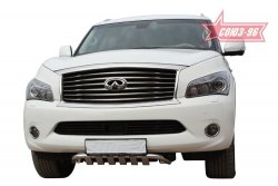 17 909 р. Защита переднего бампера Souz-96 (d76)  INFINITI QX56  Z62 (2010-2013)  с доставкой в г. Новочеркасск. Увеличить фотографию 2