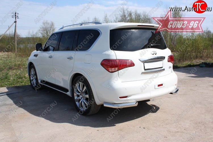 12 716 р. Защита заднего бампера Souz-96 (d60) INFINITI QX56 Z62 (2010-2013)  с доставкой в г. Новочеркасск