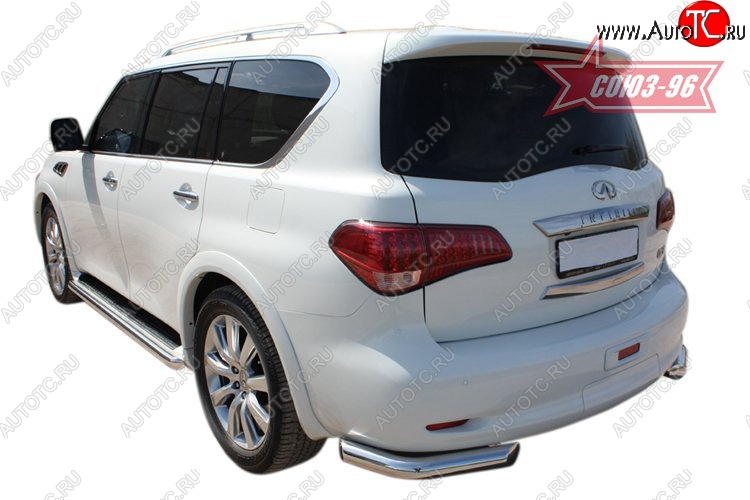 15 929 р. Защита заднего бампера Souz-96 (d76) INFINITI QX56 Z62 (2010-2013)  с доставкой в г. Новочеркасск