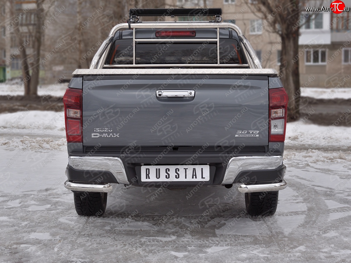 15 949 р. Защита заднего бампера (2 трубы Ø63 мм, нержавейка)  Isuzu D-Max  RT85,TFR DoubleCab (2015-2021) рестайлинг  с доставкой в г. Новочеркасск