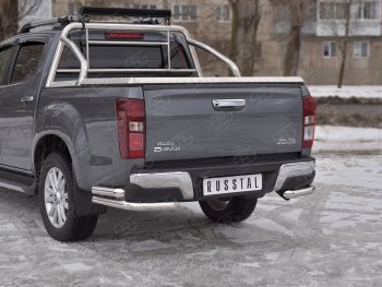 15 949 р. Защита заднего бампера (2 трубы Ø63 мм, нержавейка)  Isuzu D-Max  RT85,TFR DoubleCab (2015-2021) рестайлинг  с доставкой в г. Новочеркасск. Увеличить фотографию 2