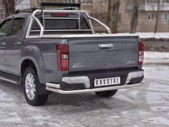 16 999 р. Защита заднего бампера (Ø63/63 мм, нержавейка) SLITKOFF  Isuzu D-Max  RT85,TFR DoubleCab (2015-2021) рестайлинг  с доставкой в г. Новочеркасск. Увеличить фотографию 2