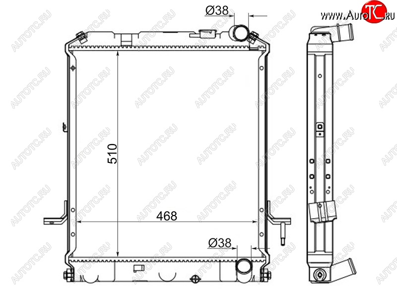 10 249 р. Радиатор двигателя (пластинчатый, МКПП,	4HL1) SAT Isuzu Elf (NPR75)  дорестайлинг (2006-2014)  с доставкой в г. Новочеркасск