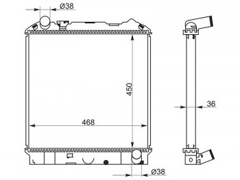 7 449 р. Радиатор двигателя (пластинчатый, МКПП, 4HF1, 4HG1, 4HL1) SAT Isuzu Elf (NPR75)  дорестайлинг (1993-2004)  с доставкой в г. Новочеркасск. Увеличить фотографию 1