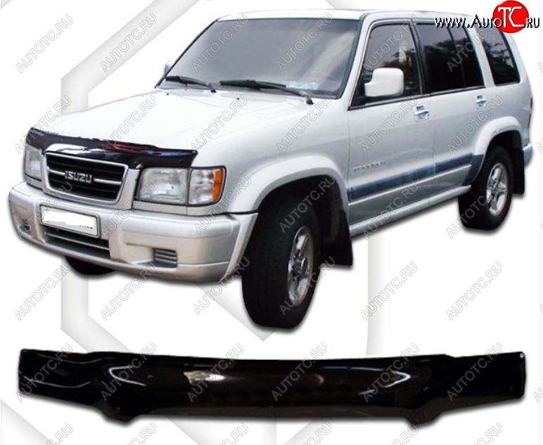 2 079 р. Дефлектор капота CA-Plastic  Isuzu Trooper (1991-2002) (Classic черный, Без надписи)  с доставкой в г. Новочеркасск