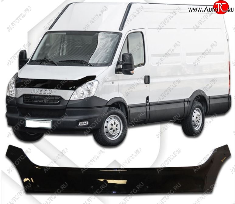 2 489 р. Дефлектор капота CA-Plastiс  Iveco Daily (2011-2014) (Classic черный, Без надписи)  с доставкой в г. Новочеркасск