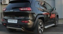 16 699 р. Защита заднего бампера (Trailhawk, Ø75x42 мм, нержавейка) Russtal Jeep Cherokee KL дорестайлинг (2014-2017)  с доставкой в г. Новочеркасск. Увеличить фотографию 2