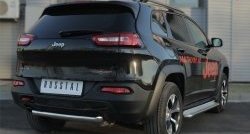 13 249 р. Защита заднего бампера (Trailhawk, 63 мм, нержавейка) SLITKOFF  Jeep Cherokee  KL (2014-2017) дорестайлинг  с доставкой в г. Новочеркасск. Увеличить фотографию 2