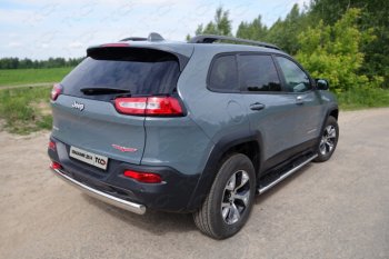 Защита заднего бампера (Trailhawk овальная 75х42 мм) ТСС Jeep (Джип) Cherokee (Чироки)  KL (2014-2017) KL дорестайлинг