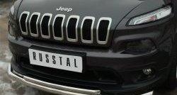 16 999 р. Защита переднего бампера (2 трубыØ63 и 42 мм, нержавейка) SLITKOFF  Jeep Cherokee  KL (2014-2017) дорестайлинг  с доставкой в г. Новочеркасск. Увеличить фотографию 3