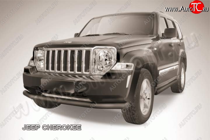 11 399 р. Защита переднего бампера их трубы d76 Slitkoff  Jeep Cherokee  KL (2014-2017) дорестайлинг (Цвет: серебристый)  с доставкой в г. Новочеркасск