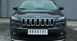 12 799 р. Одинарная защита переднего бампера из трубы диаметром 42 мм SLITKOFF  Jeep Cherokee  KL (2014-2017) дорестайлинг  с доставкой в г. Новочеркасск. Увеличить фотографию 2