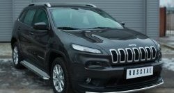 12 799 р. Одинарная защита переднего бампера из трубы диаметром 42 мм SLITKOFF  Jeep Cherokee  KL (2014-2017) дорестайлинг  с доставкой в г. Новочеркасск. Увеличить фотографию 3