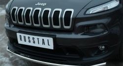 12 799 р. Одинарная защита переднего бампера из трубы диаметром 42 мм SLITKOFF  Jeep Cherokee  KL (2014-2017) дорестайлинг  с доставкой в г. Новочеркасск. Увеличить фотографию 4