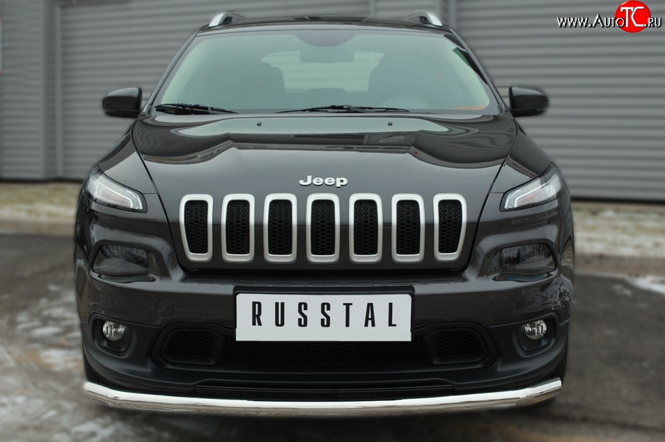 13 999 р. Одинарная защита переднего бампера диаметром 63 мм SLITKOFF  Jeep Cherokee  KL (2014-2017) дорестайлинг  с доставкой в г. Новочеркасск