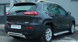 14 299 р. Защита заднего бампера (Ø63 и 42 мм, нержавейка) SLITKOFF  Jeep Cherokee  KL (2014-2017) дорестайлинг  с доставкой в г. Новочеркасск. Увеличить фотографию 3