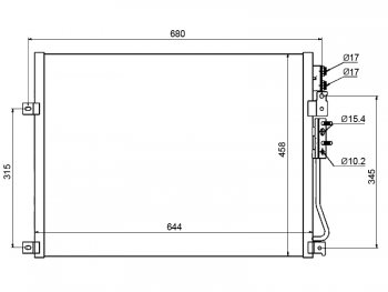 Радиатор кондиционера SAT  Commander, Grand Cherokee  WK