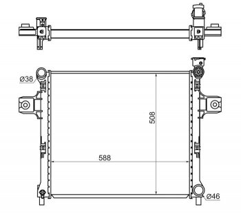 Радиатор двигателя SAT (пластинчатый, 3.7/4.7/5.7, МКПП/АКПП)  Commander, Grand Cherokee  WK