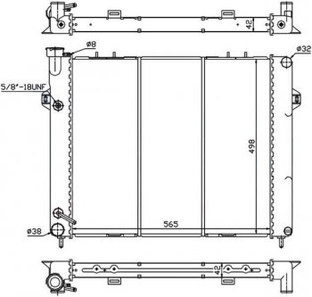 Радиатор двигателя SAT (пластинчатый, 4.0, АКПП) Jeep (Джип) Grand Cherokee (Гран)  ZJ (1993-1998) ZJ