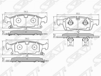 1 979 р. Колодки тормозные SAT (передние)  Jeep Grand Cherokee  WK2 (2013-2018) 1-ый рестайлинг  с доставкой в г. Новочеркасск. Увеличить фотографию 1