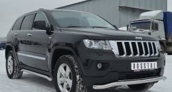 13 549 р. Защита переднего бампера (Ø63 мм волна, нержавейка) Russtal Jeep Grand Cherokee WK2 дорестайлинг (2010-2013)  с доставкой в г. Новочеркасск. Увеличить фотографию 3