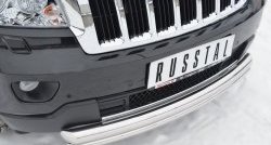 17 999 р. Защита переднего бампера (2 трубыØ76 и 42 мм, нержавейка) Russtal  Jeep Grand Cherokee  WK2 (2010-2013) дорестайлинг  с доставкой в г. Новочеркасск. Увеличить фотографию 2