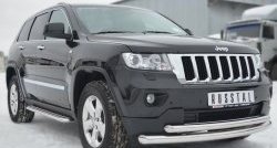 17 949 р. Защита переднего бампера (2 трубыØ76 и 63 мм, нержавейка) SLITKOFF Jeep Grand Cherokee WK2 дорестайлинг (2010-2013)  с доставкой в г. Новочеркасск. Увеличить фотографию 4