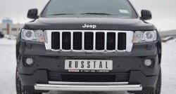 14 999 р. Одинарная защита переднего бампера диаметром 76 мм Russtal  Jeep Grand Cherokee  WK2 (2010-2013) дорестайлинг  с доставкой в г. Новочеркасск. Увеличить фотографию 1