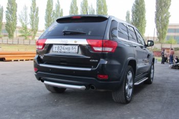 5 999 р. Защита заднего бампера из трубы d76 Slitkoff (короткая) Jeep Grand Cherokee WK2 дорестайлинг (2010-2013) (Цвет: серебристый)  с доставкой в г. Новочеркасск. Увеличить фотографию 4