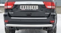 Одинарная защита заднего бампера из трубы диаметром 76 мм Russtal Jeep Grand Cherokee WK2 дорестайлинг (2010-2013)