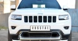 19 799 р. Защита переднего бампера (2 трубыØ76 и 63 мм, нержавейка) Russtal Jeep Grand Cherokee WK2 1-ый рестайлинг (2013-2018)  с доставкой в г. Новочеркасск. Увеличить фотографию 1