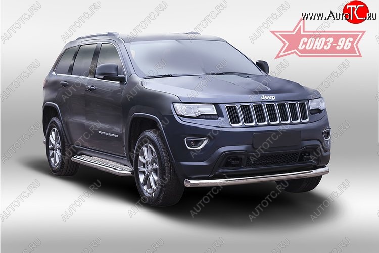 16 469 р. Защита переднего бампера одинарная рестайлинг Souz-96 (d76). Jeep Grand Cherokee WK2 дорестайлинг (2010-2013)  с доставкой в г. Новочеркасск