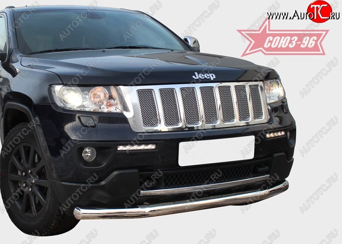 16 739 р. Защита переднего бампера одинарная Souz-96 (d76) Jeep Grand Cherokee WK2 дорестайлинг (2010-2013)  с доставкой в г. Новочеркасск