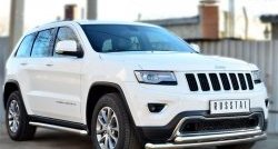 15 799 р. Защита порогов из круглой трубы диаметром 63 мм Russtal  Jeep Grand Cherokee  WK2 (2010-2013) дорестайлинг (Защита порогов с со скосами на торцах (вариант 1))  с доставкой в г. Новочеркасск. Увеличить фотографию 4