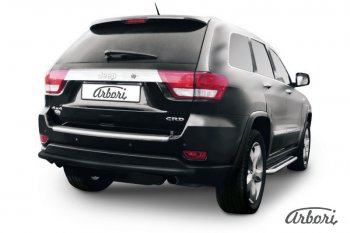 Защита заднего бампера Arbori (черная, 1 труба d57 mm). Jeep Grand Cherokee WK2 дорестайлинг (2010-2013)