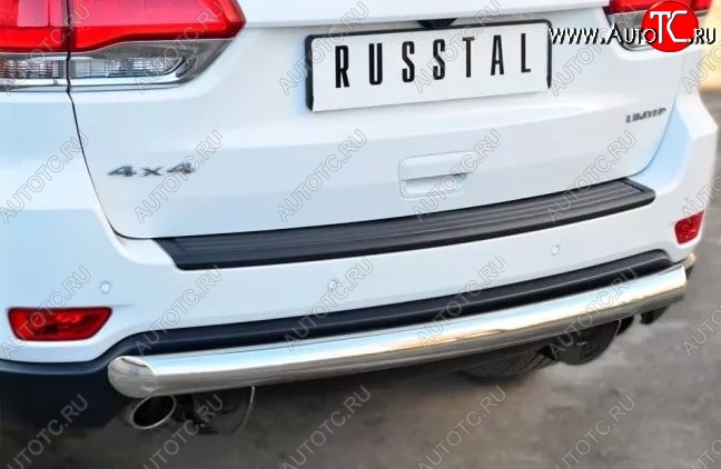 14 599 р. Защита заднего бампера (Ø76 мм, нержавейка, overland) Russtal Jeep Grand Cherokee WK2 дорестайлинг (2010-2013)  с доставкой в г. Новочеркасск