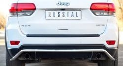 12 499 р. Защита заднего бампера (Ø42 мм волна, нержавейка) Russtal Jeep Grand Cherokee WK2 дорестайлинг (2010-2013)  с доставкой в г. Новочеркасск. Увеличить фотографию 1